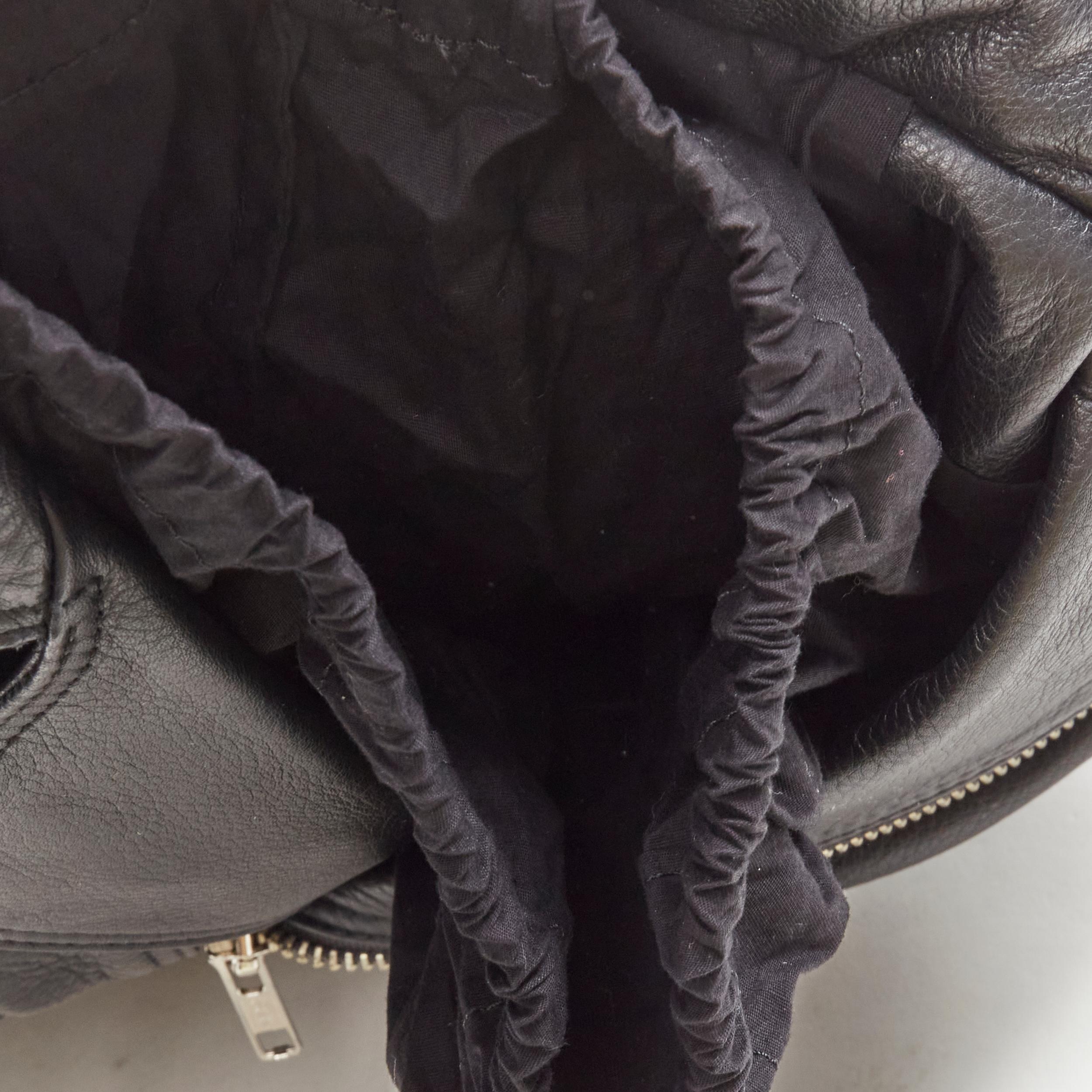 JEREMY SCOTT black leather biker jacket design bucket backpack bag 3