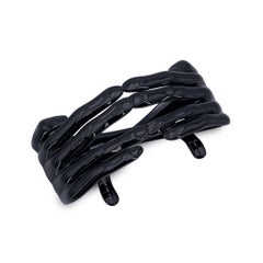 Jeremy Scott by Linda Farrow Lunettes de soleil noires JS/HANDS/1 Hands