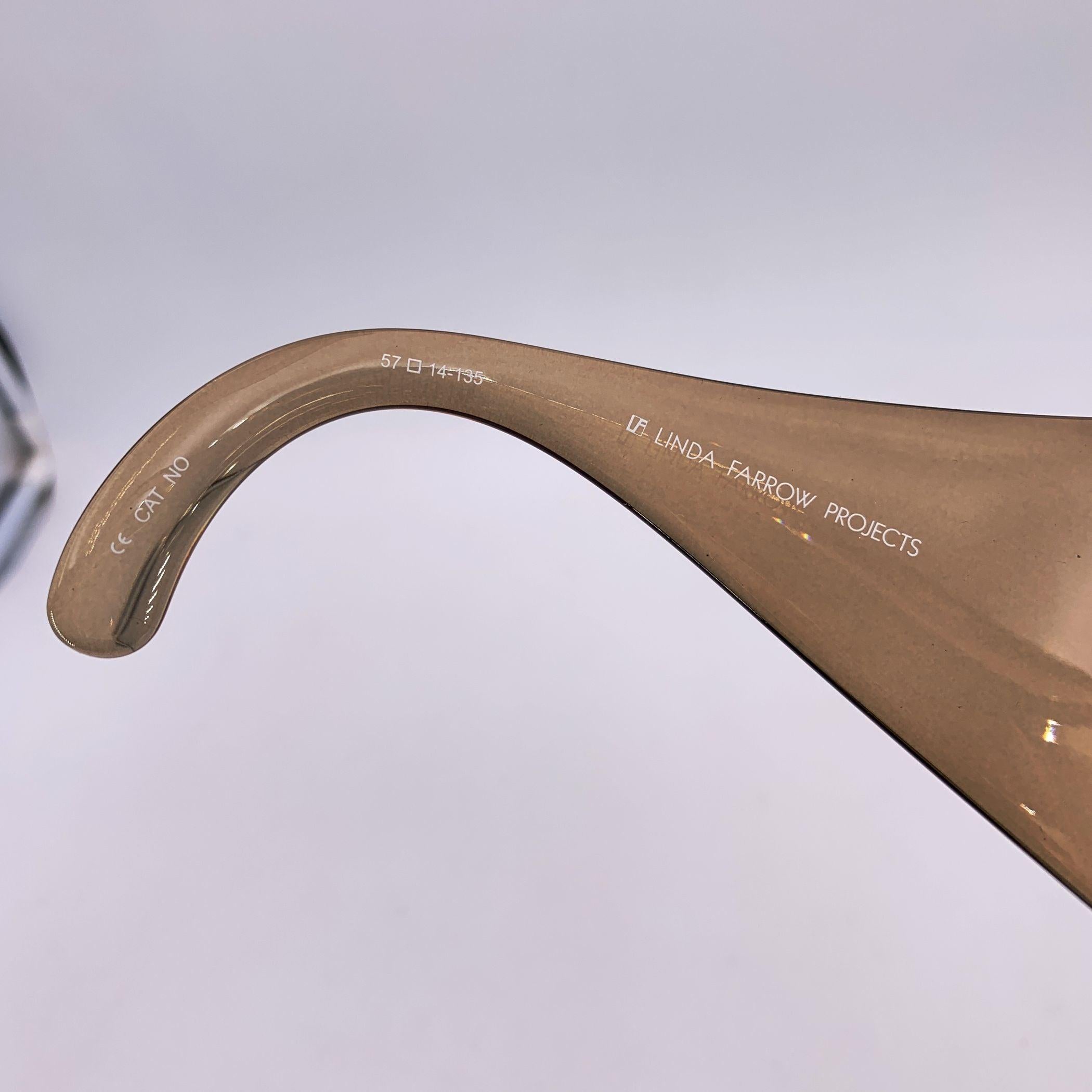 Jeremy Scott by Linda Farrow Gafas de sol JS/HANDS/2 Manos Marrón Transparente en Excelente estado para la venta en Rome, Rome