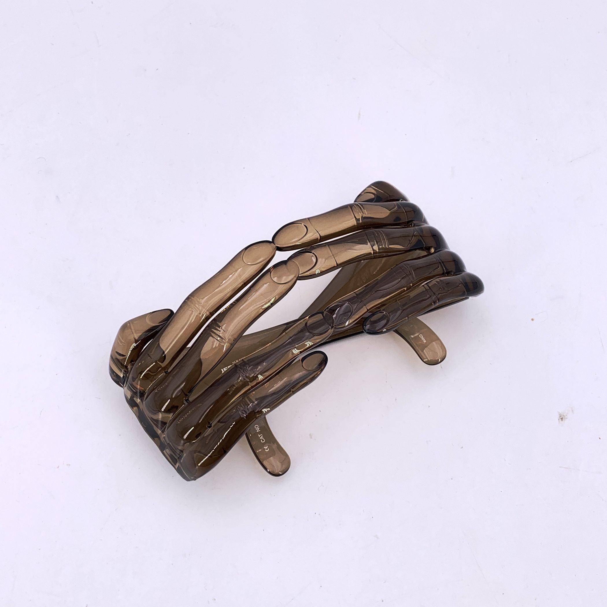 Jeremy Scott by Linda Farrow Gafas de sol JS/HANDS/2 Manos Marrón Transparente en venta 1