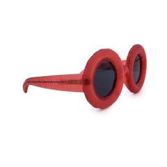 Jeremy Scott by Linda Farrow Red Oversize JSPool/1 Sunglasses 145 mm