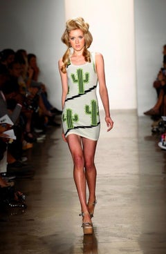 Jeremy Scott Cotton Cactus Print Mini Dress circa 2012