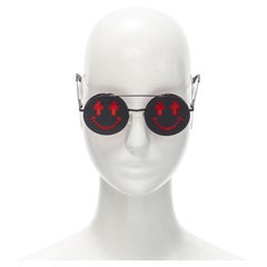 JEREMY SCOTT LINDA FARROW JS/SMILE/3 rot schwarz flip up teashade Sonnenbrille