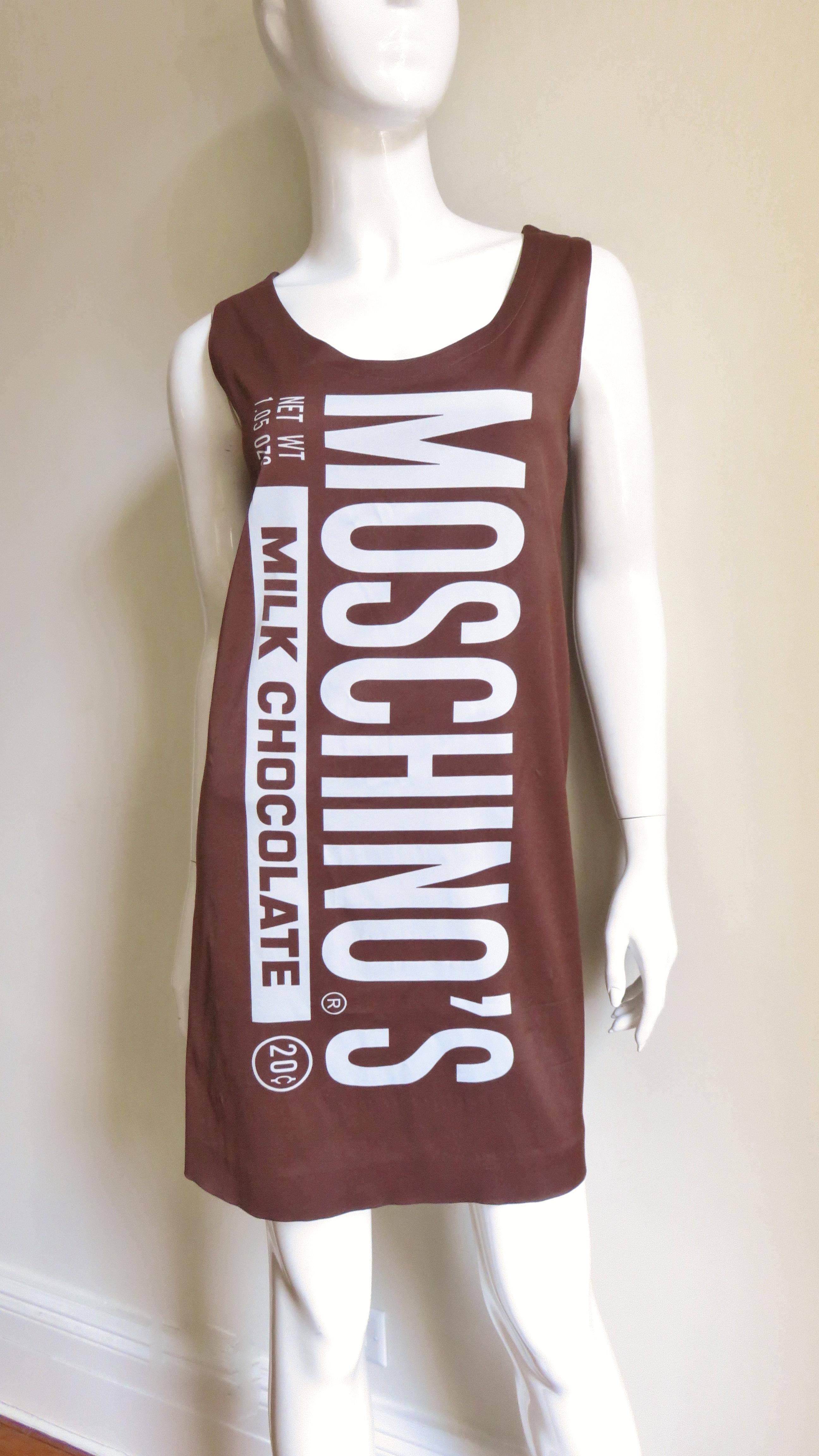 Jeremy Scott Moschino Chocolate Bar Dress In Excellent Condition In Water Mill, NY