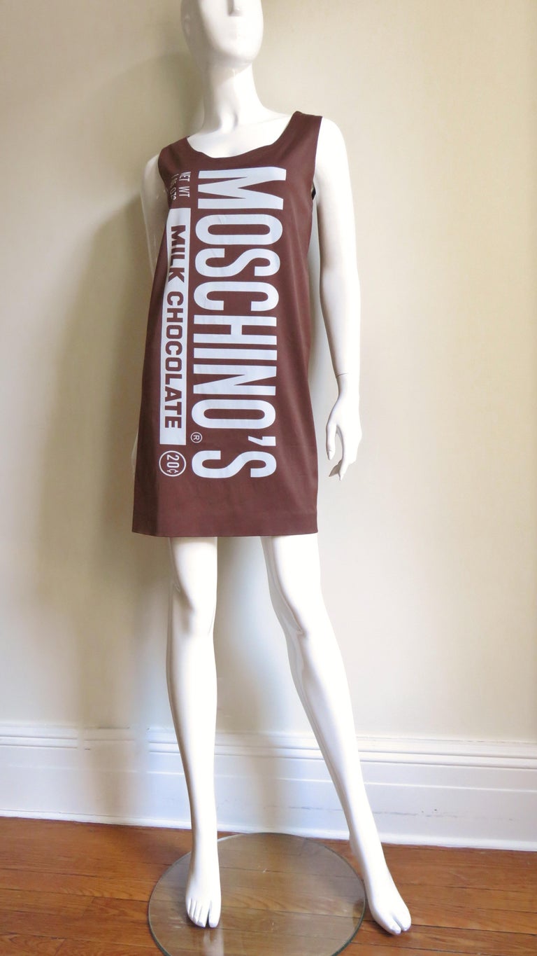 Jeremy Scott Moschino Chocolate Bar Dress For Sale at 1stDibs