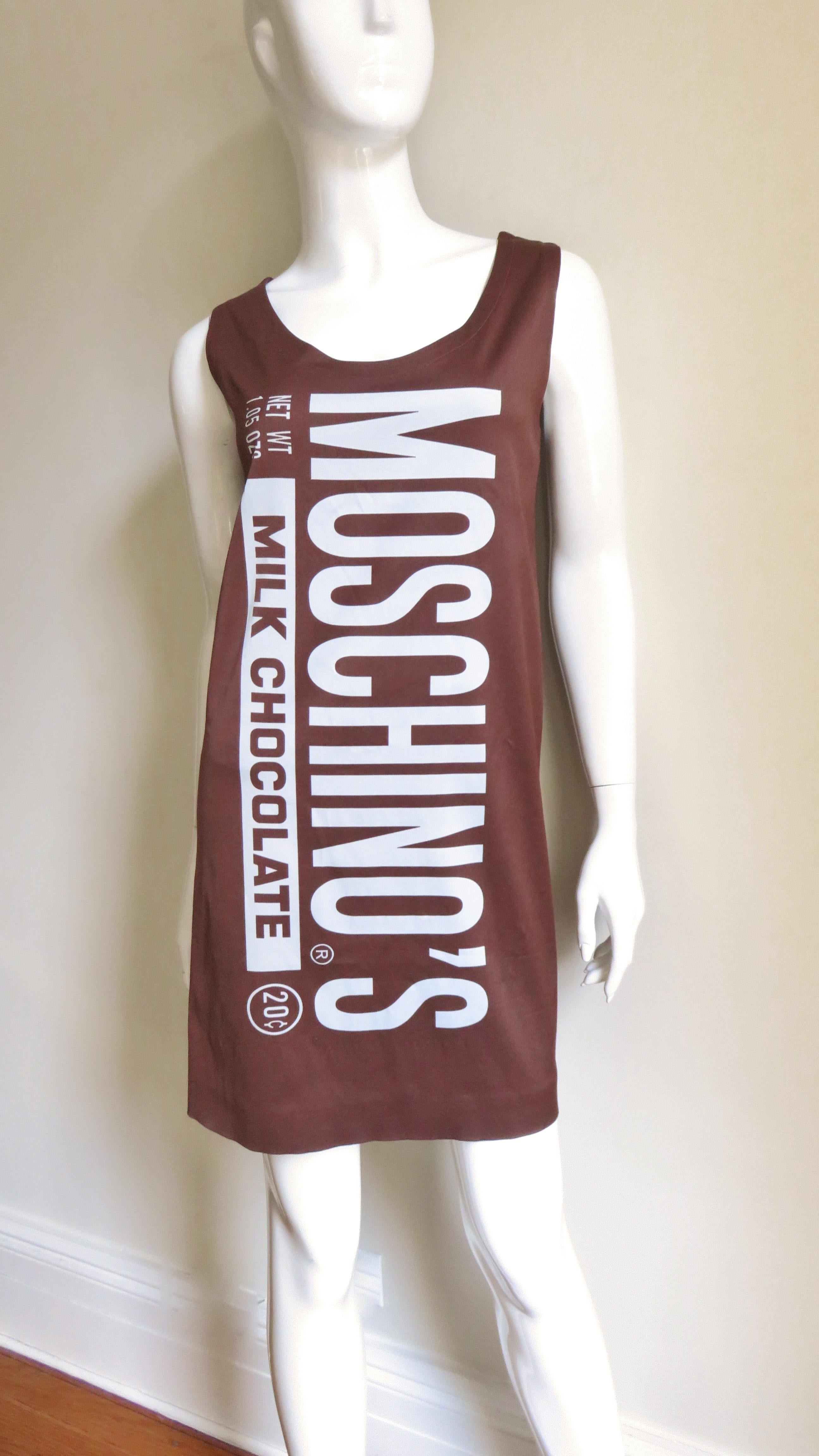 Jeremy Scott New Moschino Chocolate Bar Dress In New Condition For Sale In Water Mill, NY