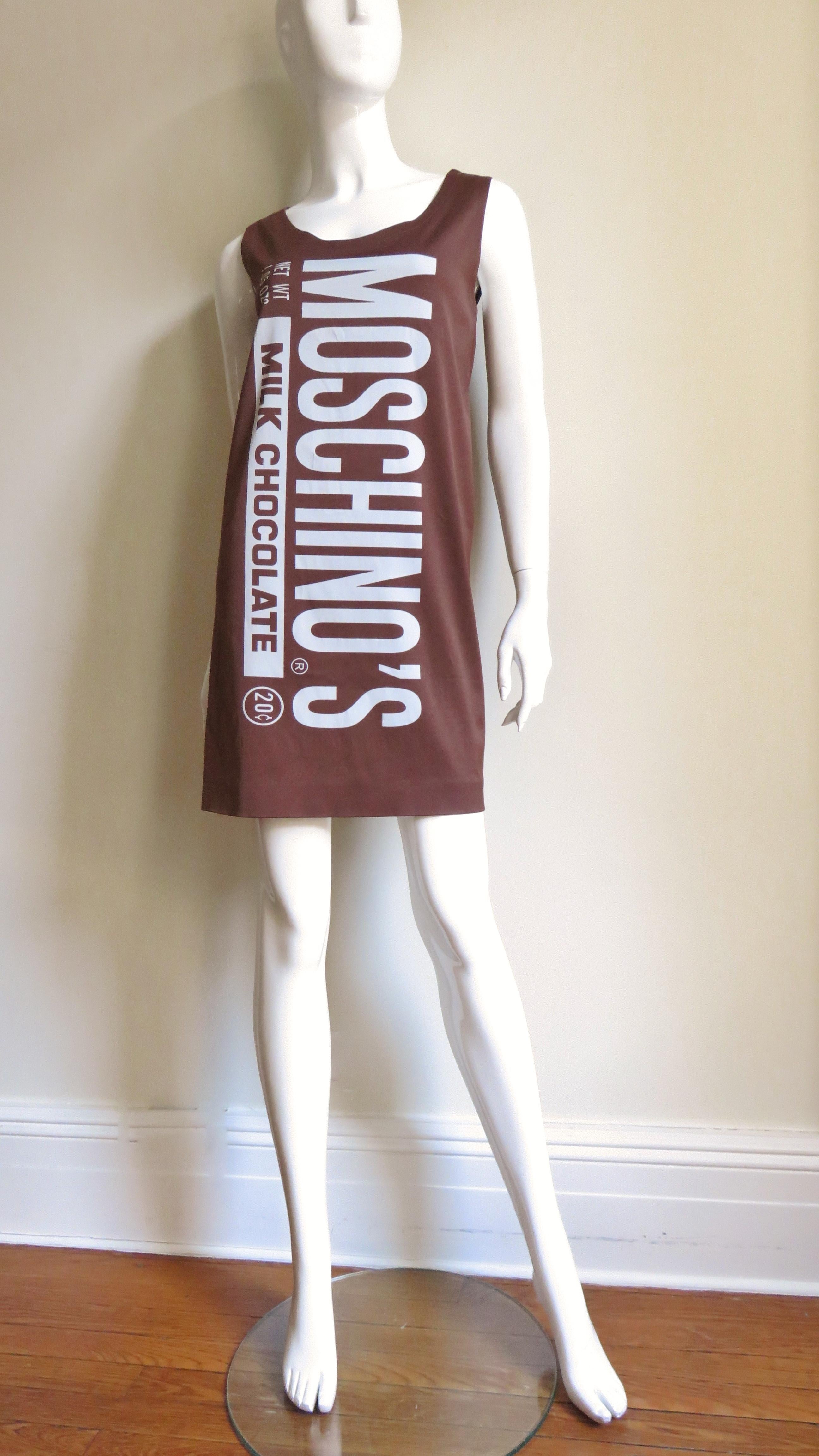 Women's Jeremy Scott New Moschino Chocolate Bar Dress For Sale