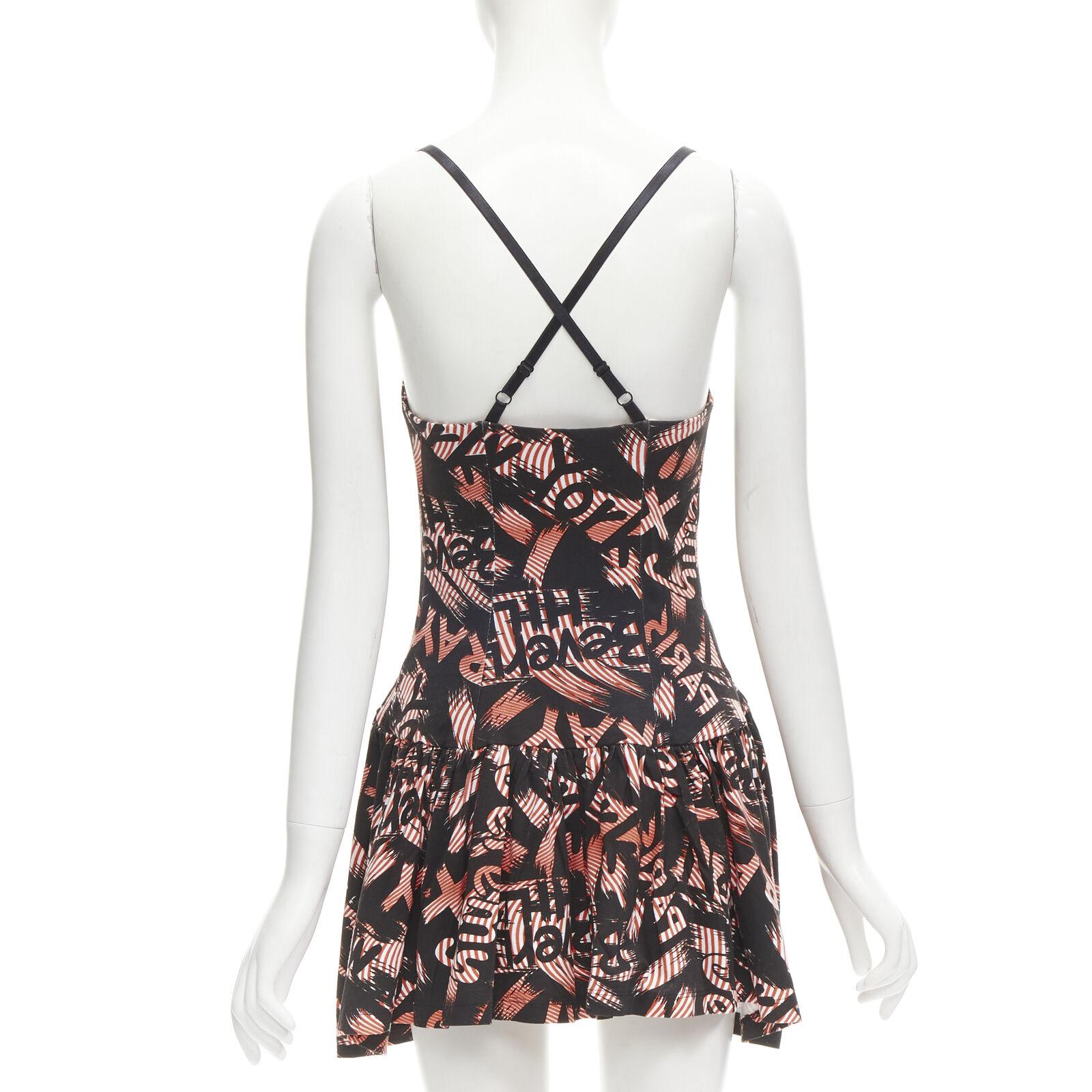 Women's JEREMY SCOTT orange X-ray New York City Names strappy mini dress For Sale