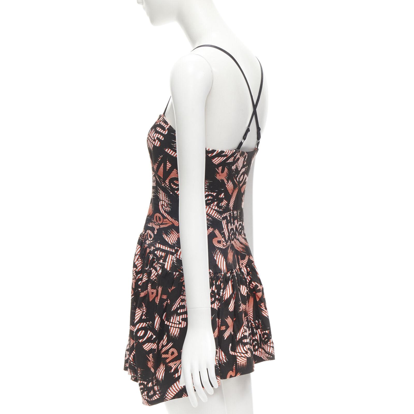 JEREMY SCOTT orange X-ray New York City Names strappy mini dress For Sale 1