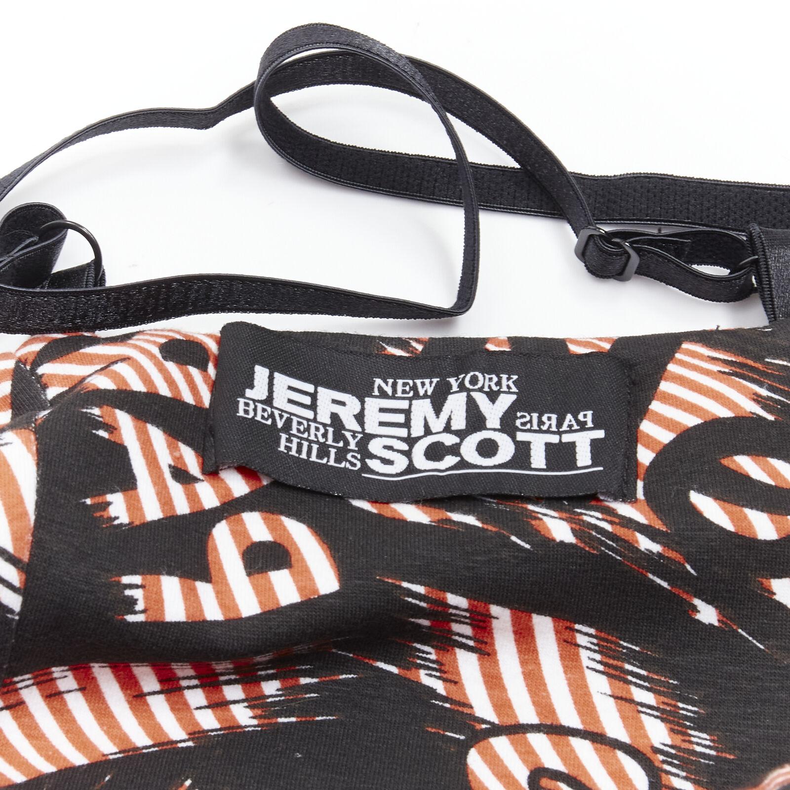 JEREMY SCOTT orange X-ray New York City Names strappy mini dress For Sale 3
