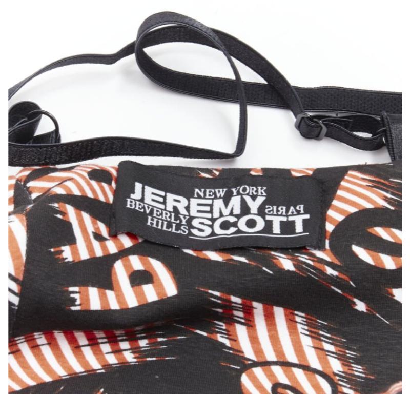 JEREMY SCOTT orange X-ray New York City Names strappy mini dress For Sale 3