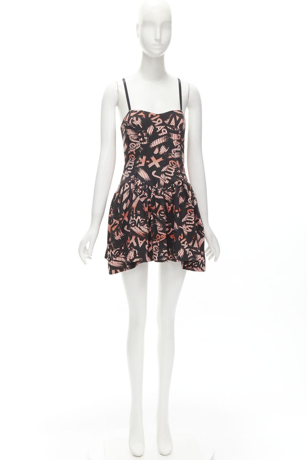 JEREMY SCOTT orange X-ray New York City Names strappy mini dress For Sale 4