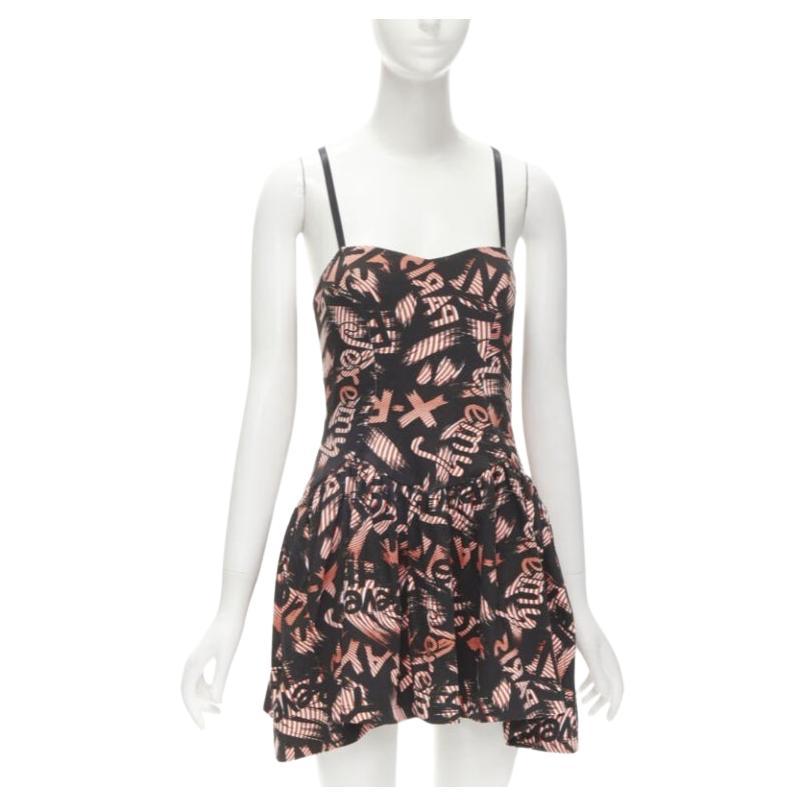 JEREMY SCOTT orange X-ray New York City Names strappy mini dress For Sale