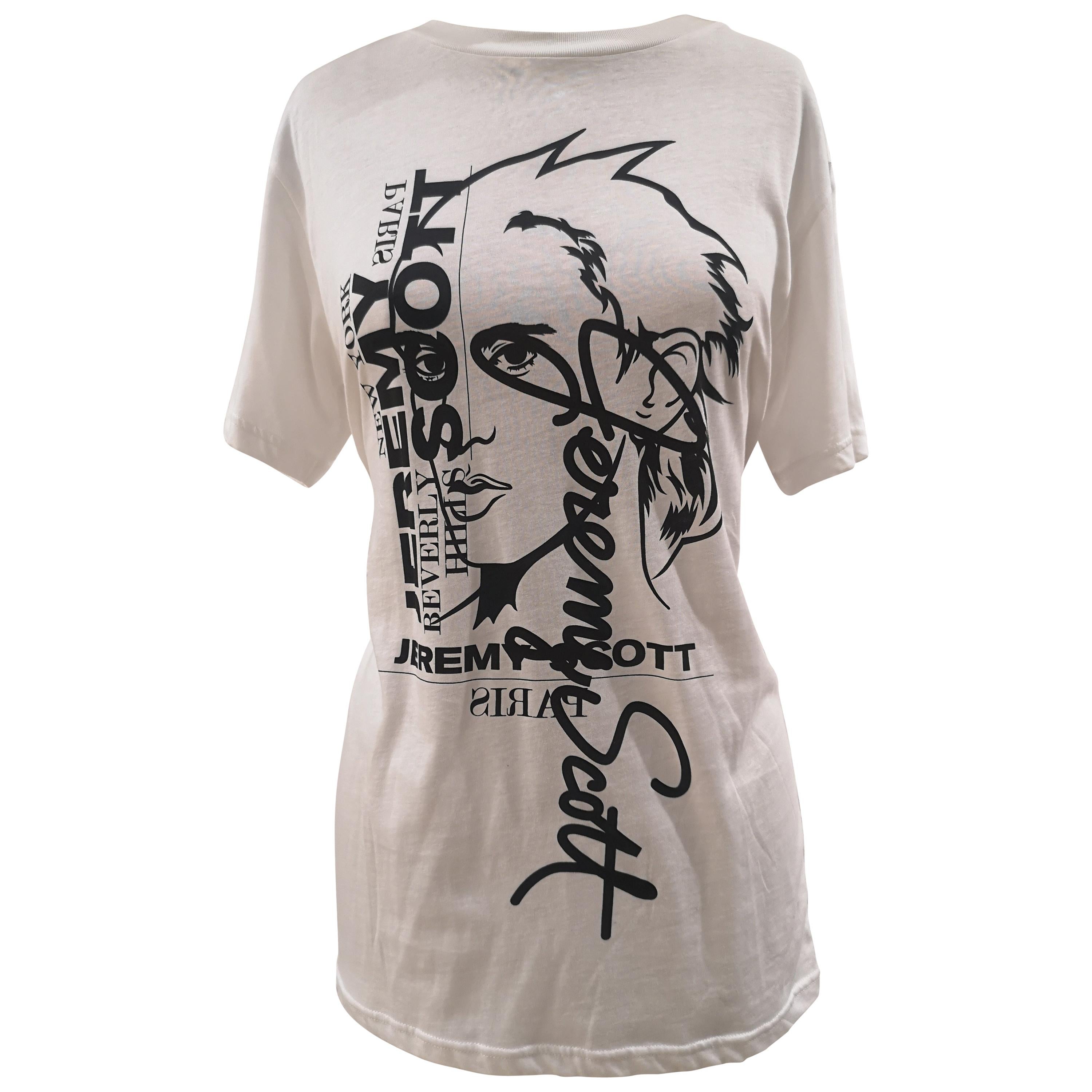 Jeremy Scott white cotton T-shirt NWOT