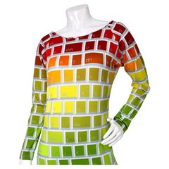 Jeremy Scott x Adidas Rainbow Grid Keyboard Print Maxi Dress circa 2012