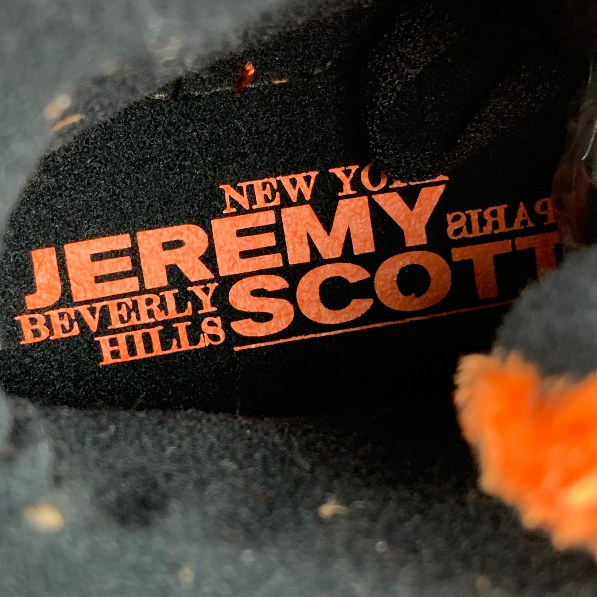 Men's JEREMY SCOTT x ADIDAS Size 9 Orange & Black Tiger Print High Top Sneakers