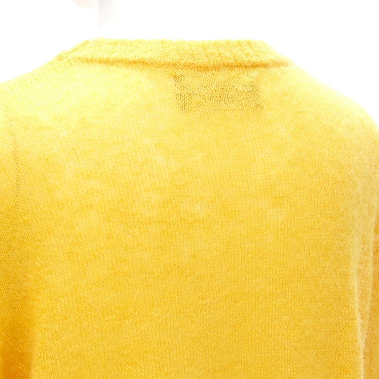 JEREMY SCOTT yellow black batman smiley knit sweater M For Sale 3