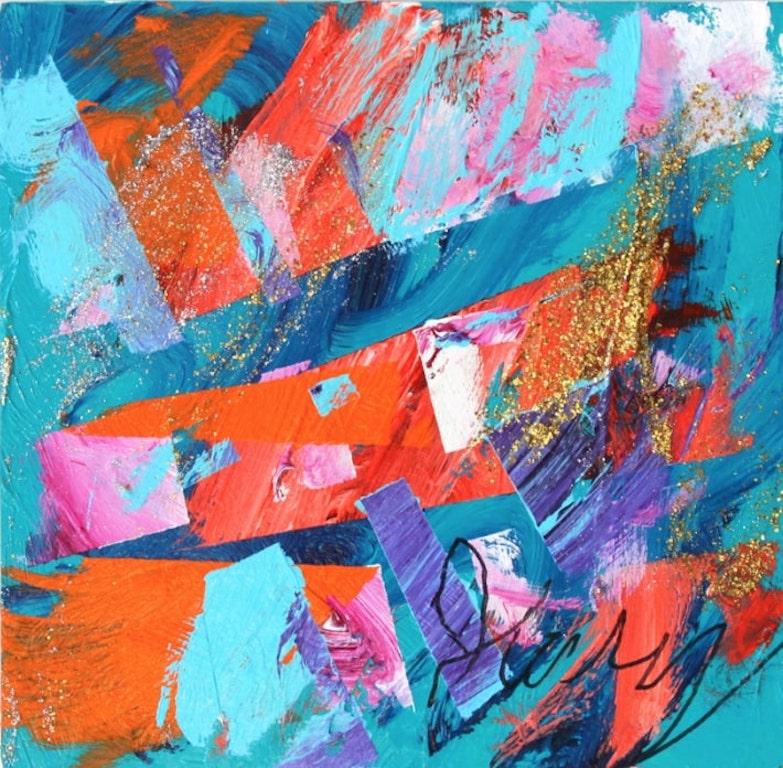 Jeremy Sicile-Kira Abstract Painting - Abstract Expressionist Painting, "Truly Strong Calming Energy of the Ocean #2"