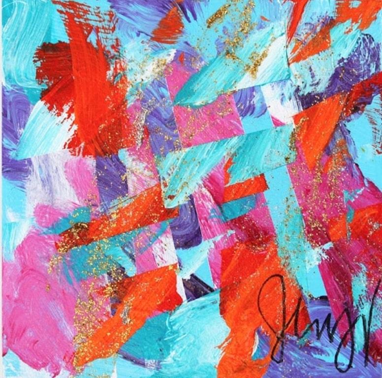 Jeremy Sicle-Kira Abstract Painting - Abstract Expressionist Painting, "Truly Strong Calming Energy of the Ocean #1"