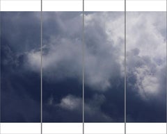 Songs of the Sky n° 11 (4 panneaux de photographie du ciel, papier Kozo japonais/encaustique)