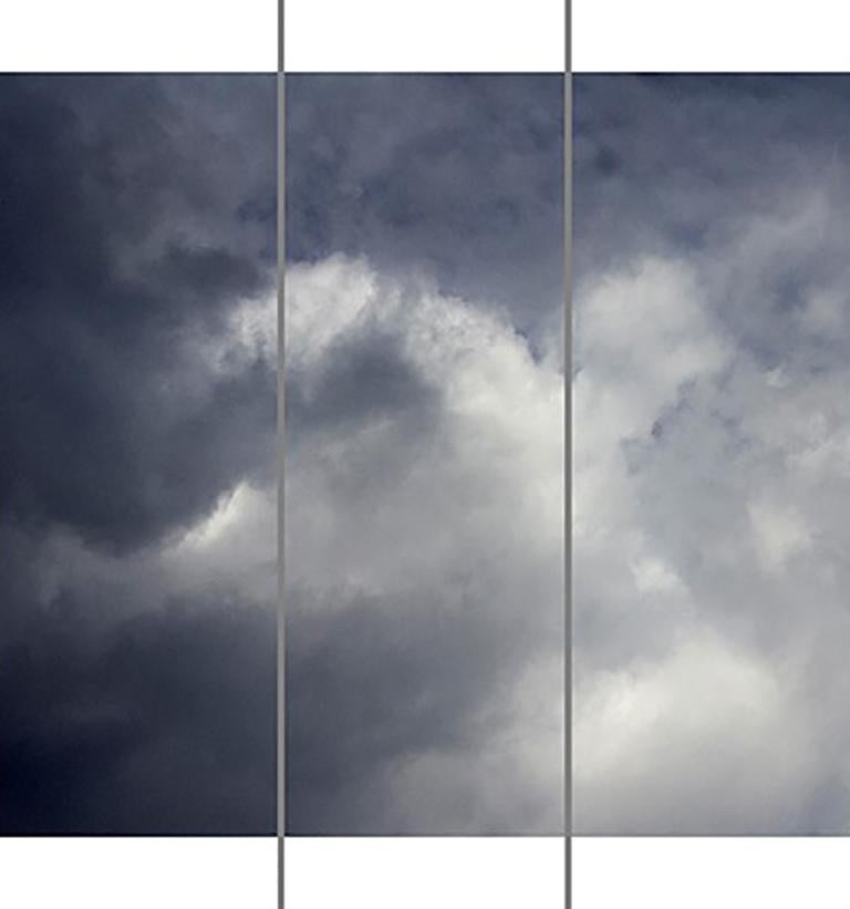 Songs of the Sky Nr. 8 (3 Tafelfotografie des Himmels aus japanischem Kozo-Papier/Enkaustik)