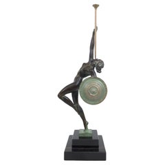 Sculpture trompette de Raymonde Guerbe par Max Le Verrier de style Art déco