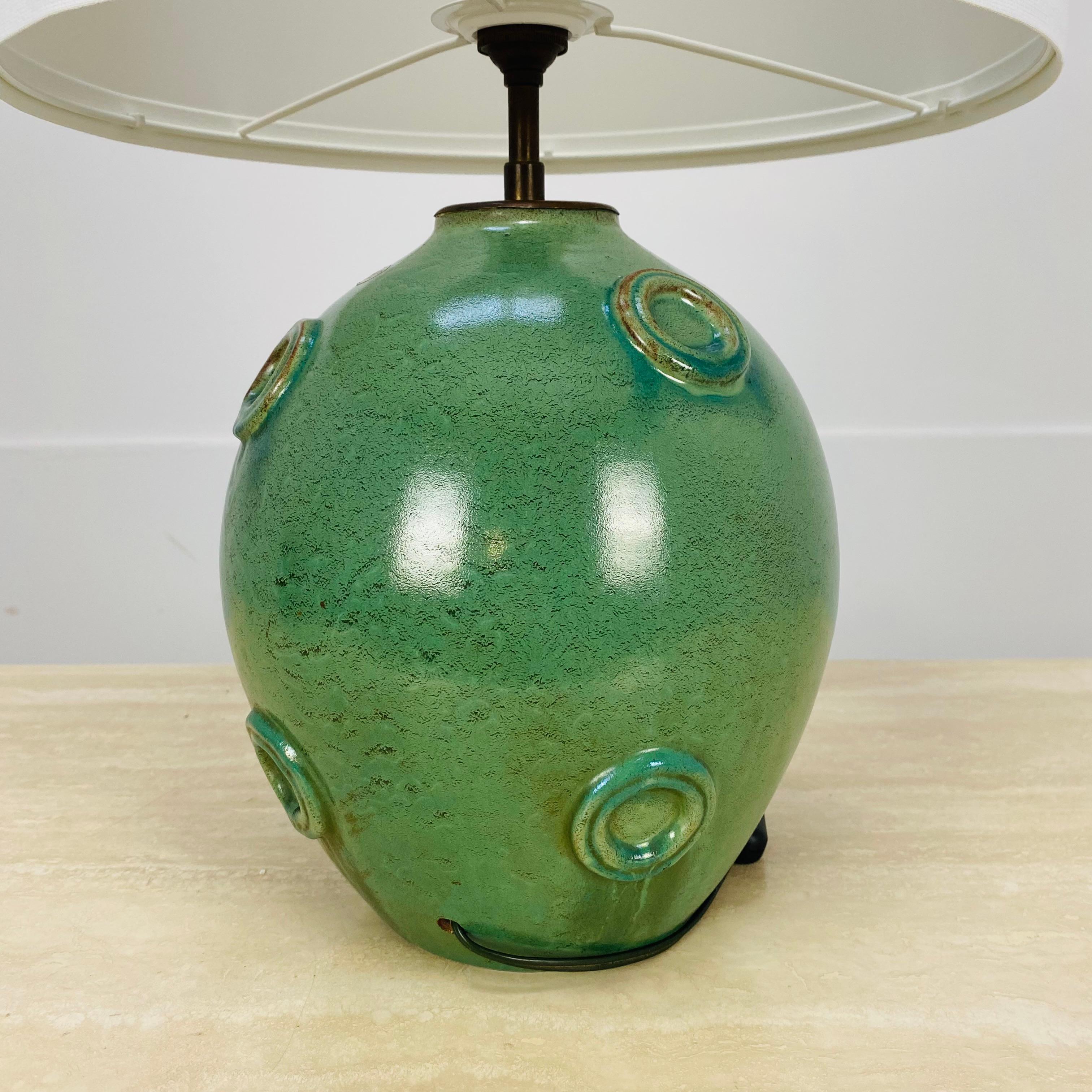 Jerk Werkmaster ceramic lamp for Nittsjo Sweden, 1930 For Sale 1
