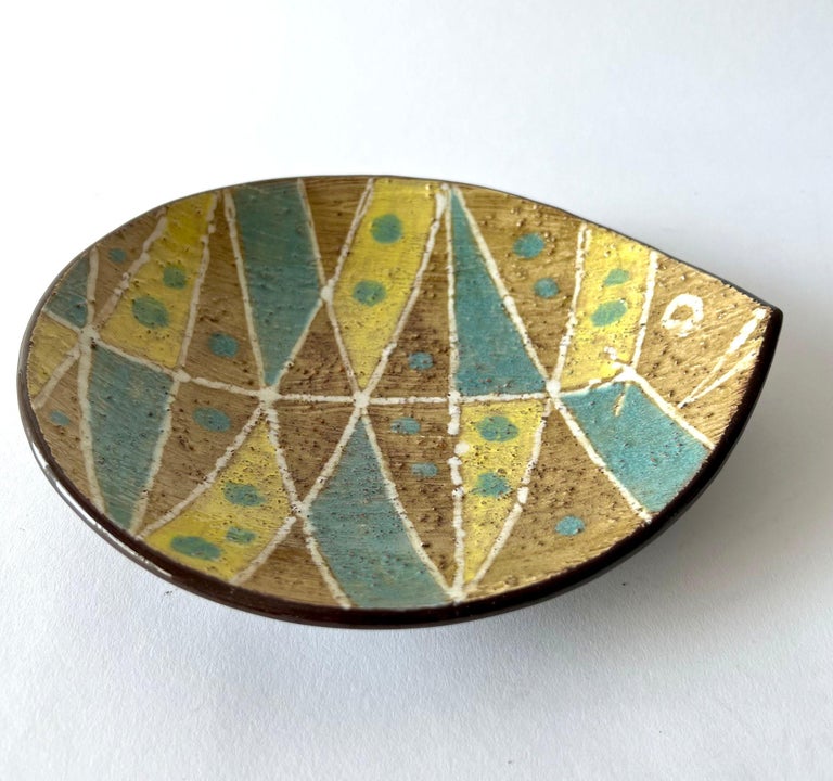 Jerk Werkmaster for Nittsjo Swedish Modernist Shallow Fish Bowl For