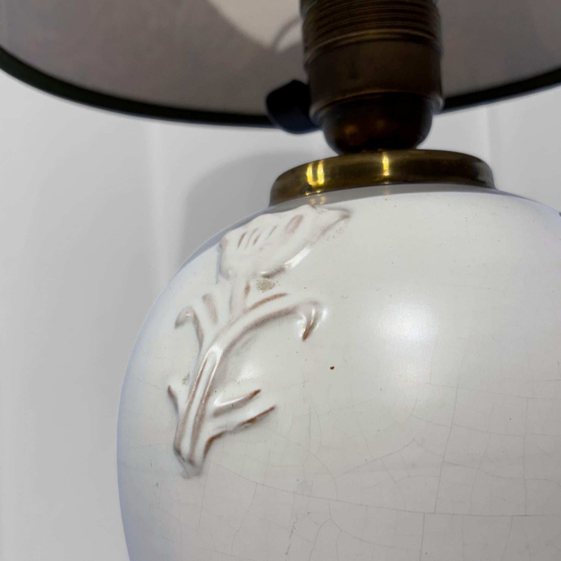 Ruck Werkmäster, skandinavische Keramik-Tischlampe, Nittsjö, Schweden, 1940er Jahre (Mitte des 20. Jahrhunderts) im Angebot