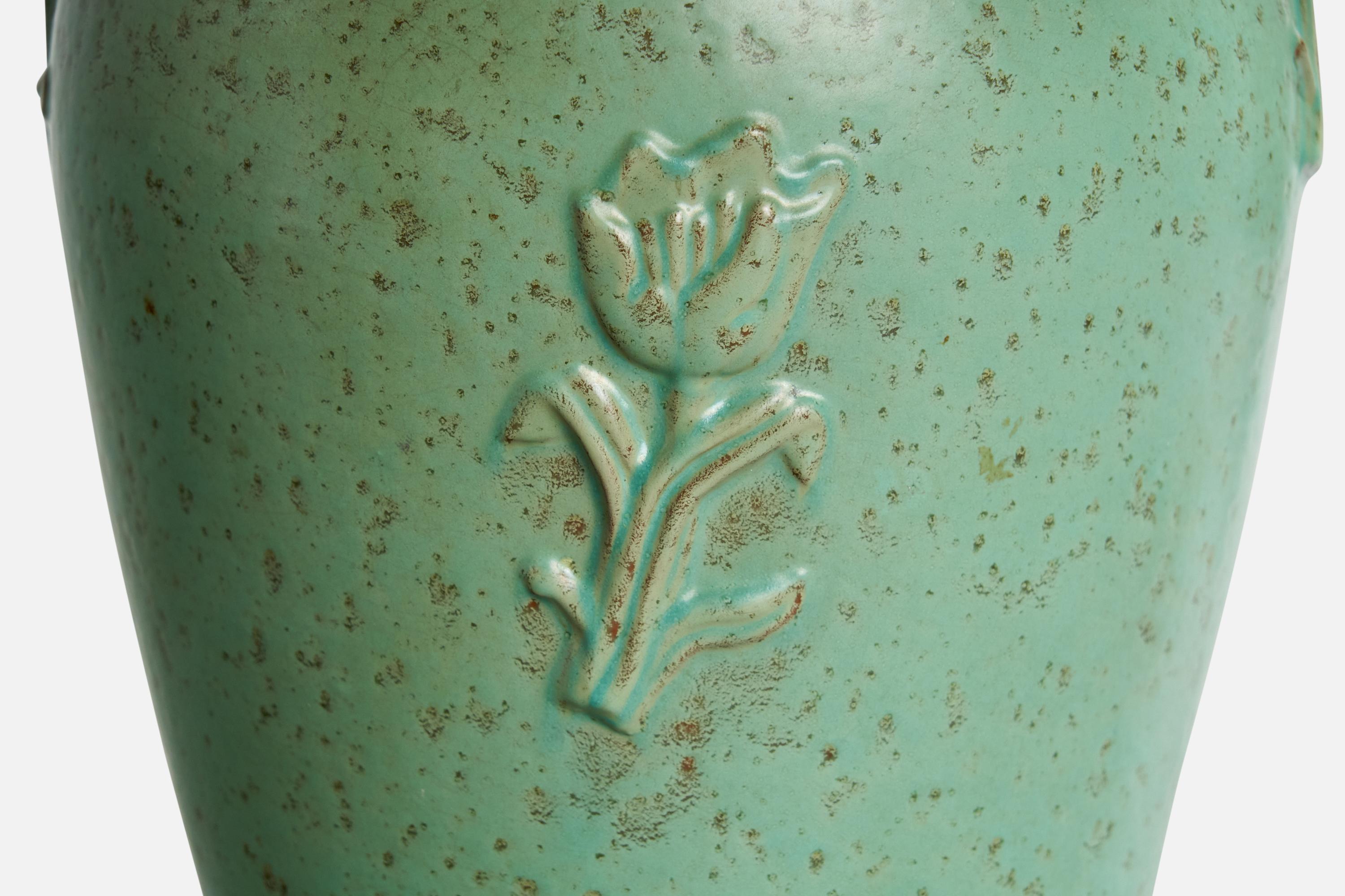 Jerk Werkmäster, lampe de table, céramique, laiton, Suède, années 1930 en vente 2