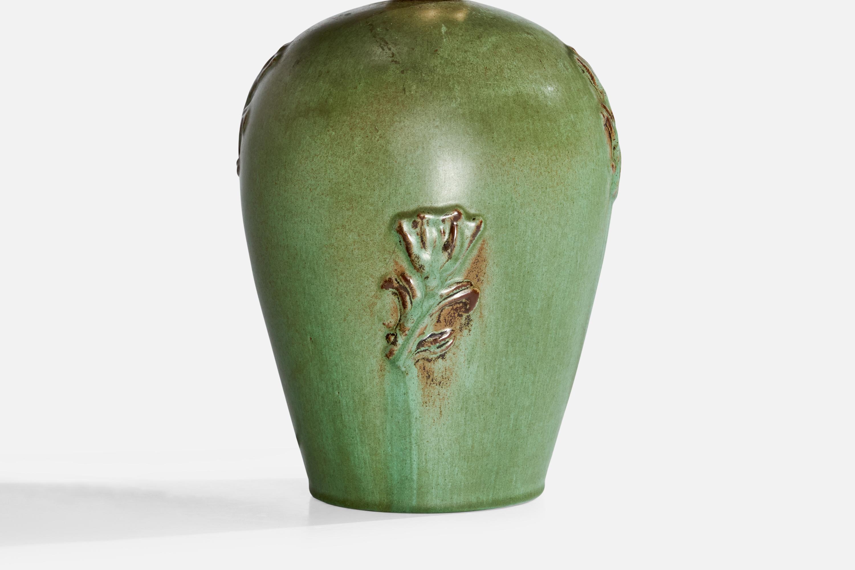 Metà XX secolo Jerk Werkmäster, Lampada da tavolo, Ceramica, Fabrice, Svezia, anni '30 in vendita