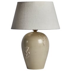 Jerk Werkmäster, lampe de table, faïence, Suède, années 1930