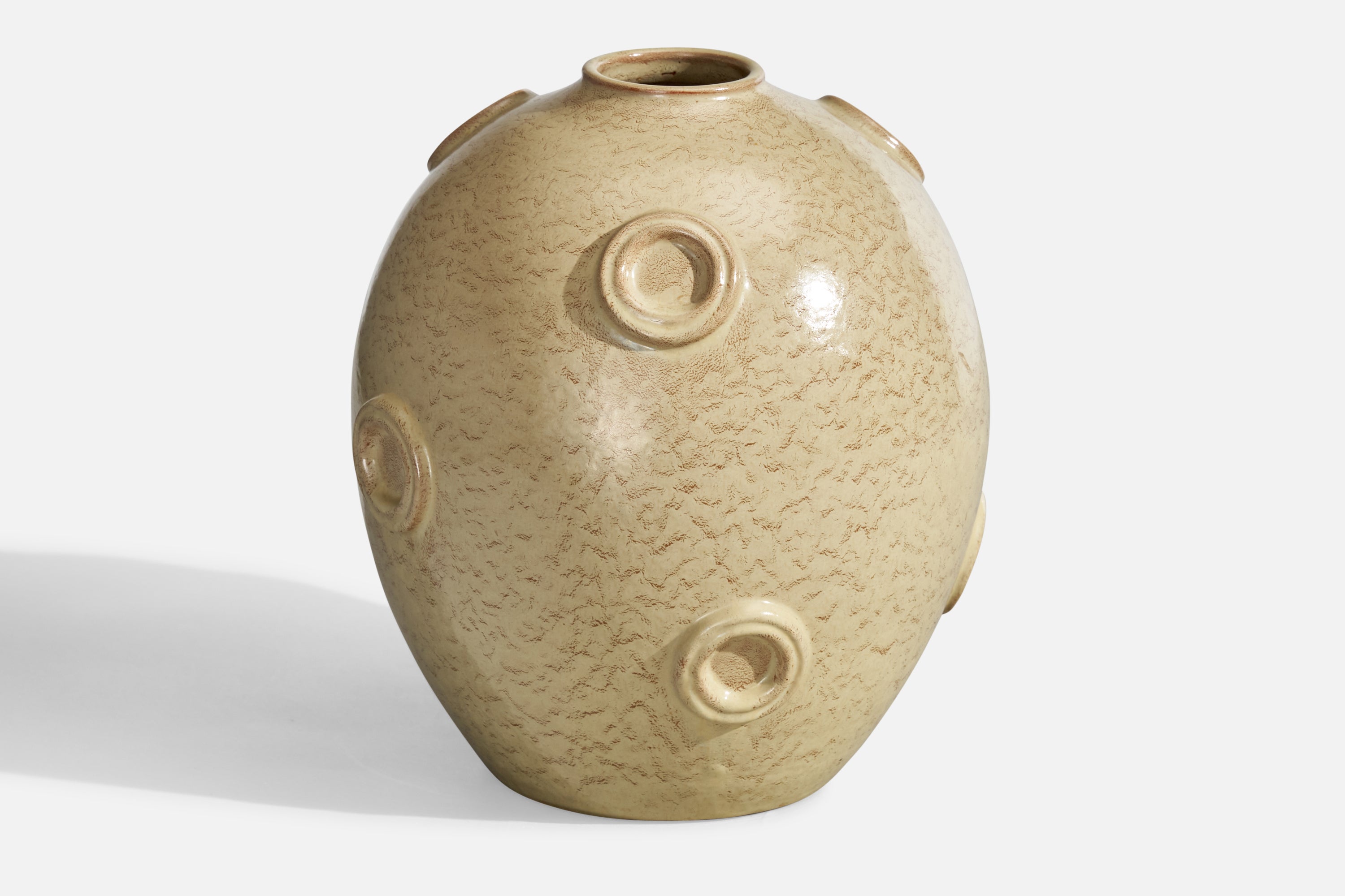 Vaso in ceramica smaltata grigia disegnato da Jerk Werkmäster e prodotto da Nittsjö, Svezia, anni '30 circa.
