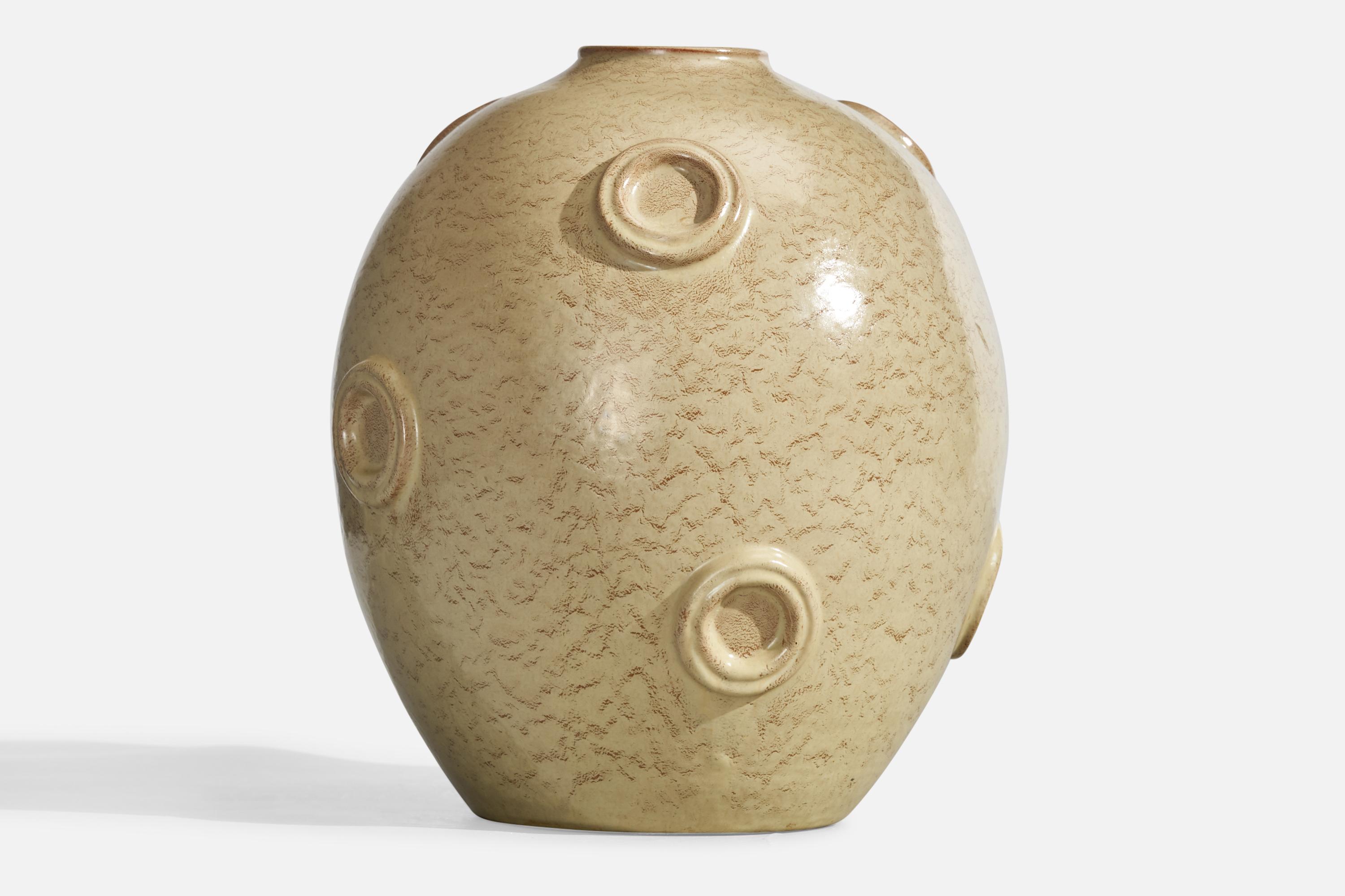 Scandinavo moderno Jerk Werkmäster, Vaso, Ceramica, Svezia, anni '30 in vendita