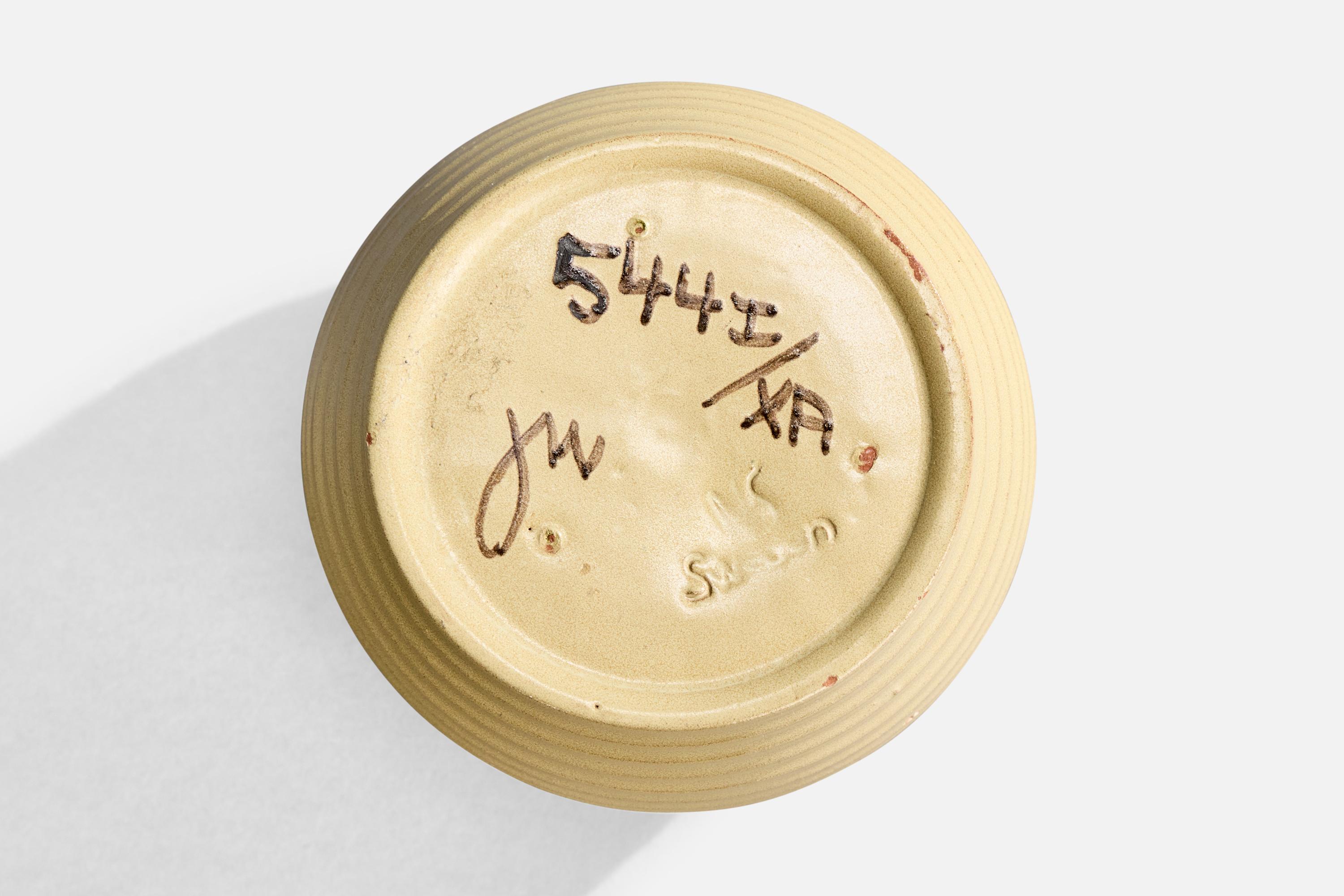 Mid-20th Century Jerk Werkmäster, Vase, Ceramic, Sweden, 1930s For Sale