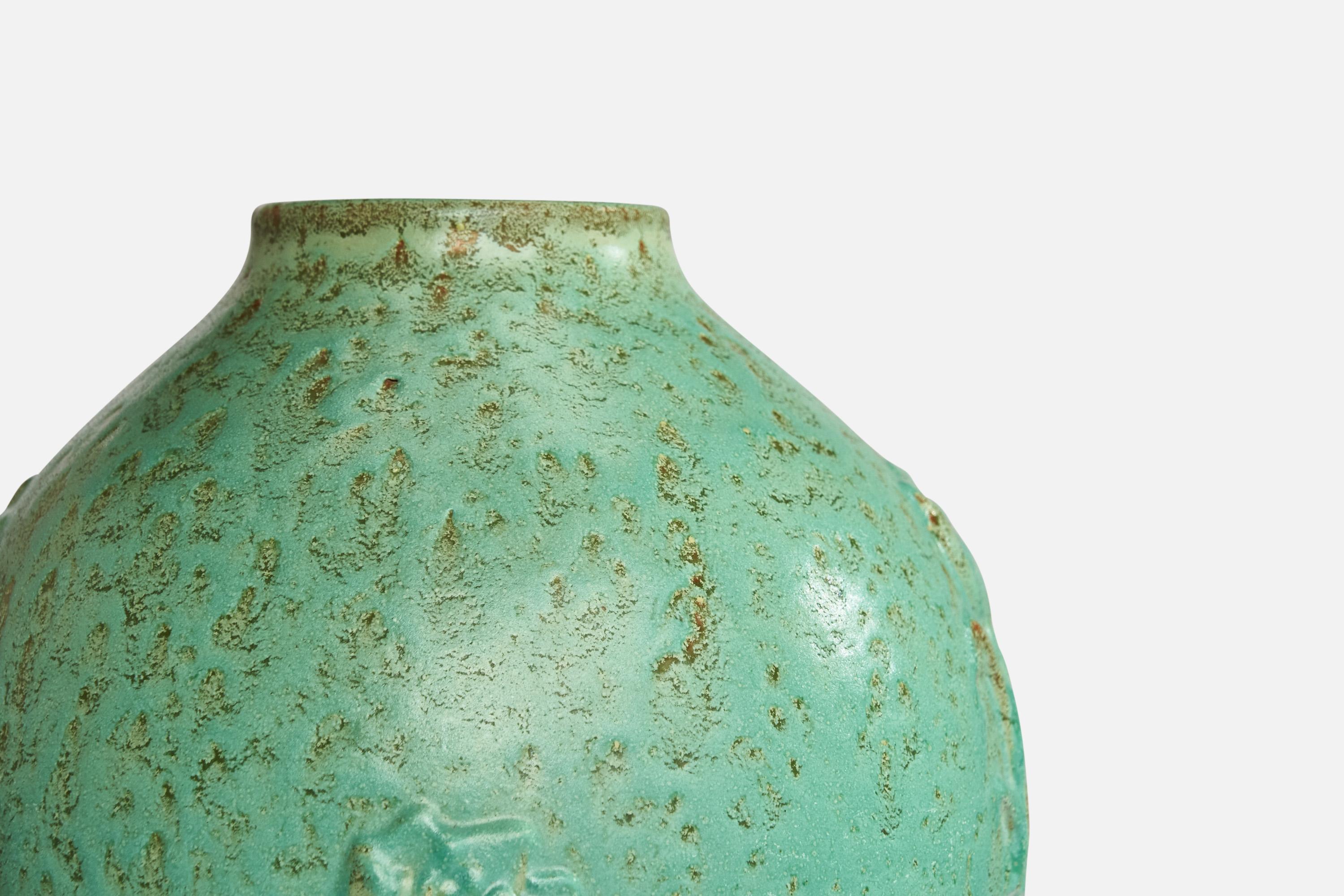 Céramique Jerk Werkmäster, vase, céramique, Suède, années 1930 en vente