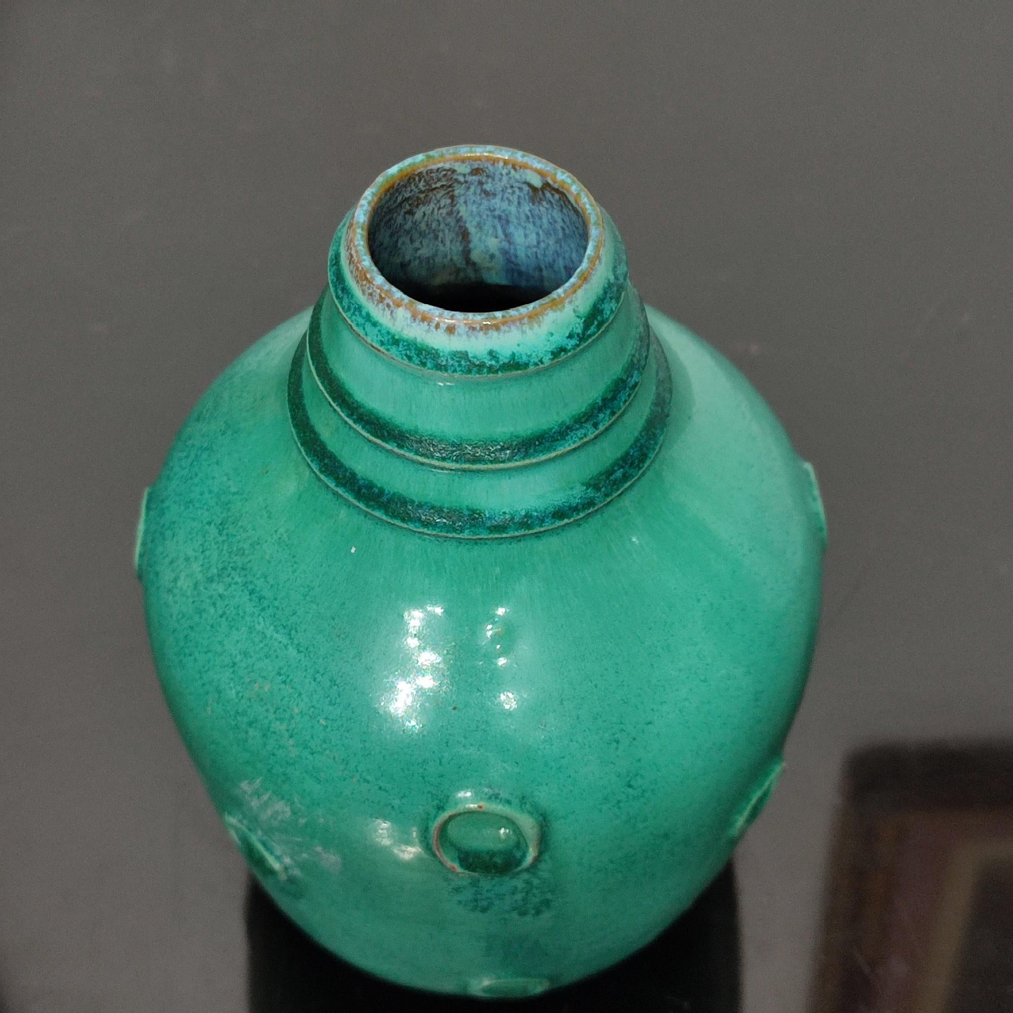 Jerk Werkmäster, Vase, Earthenware, Nittsjo Keramik, Sweden, 1940s For Sale 1