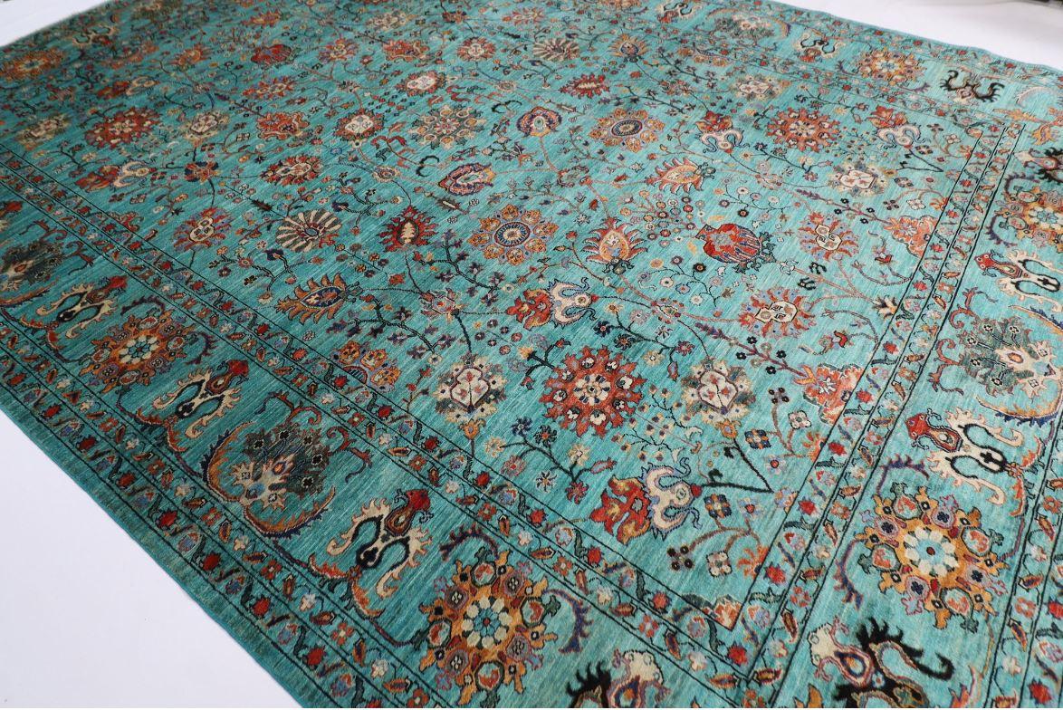 Oushak Jerm Rugs's 10X13 ft Hand Knotted Afghan Turkmen Sultani Rug For Sale