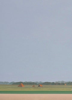 Airplane in landscape - landscape painting