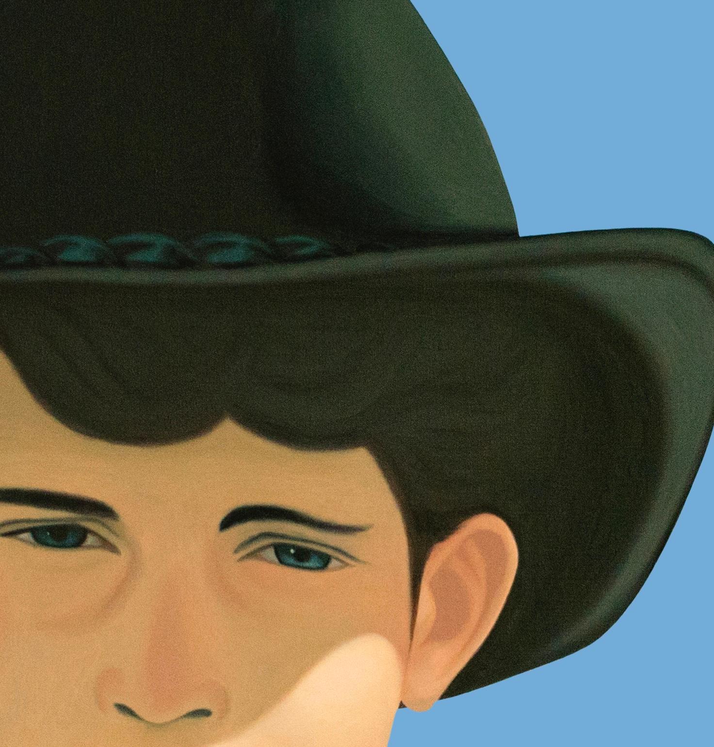 Vaquero Sep 3 - pintura figurativa - Landscape Painting Azul de Jeroen Allart