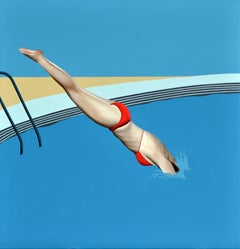 Diver - figurative landscape painting