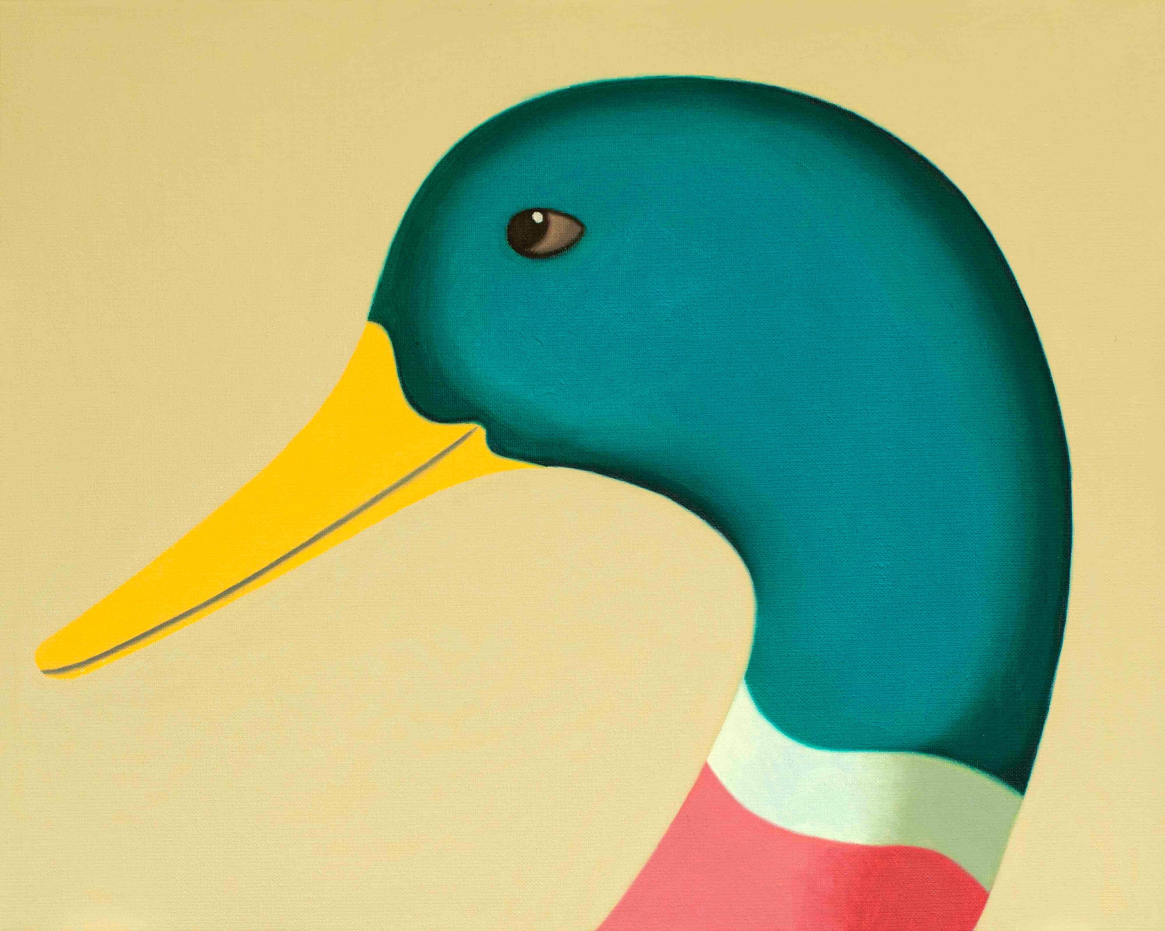 Jeroen Allart Figurative Painting - Duck - figurative animal painting