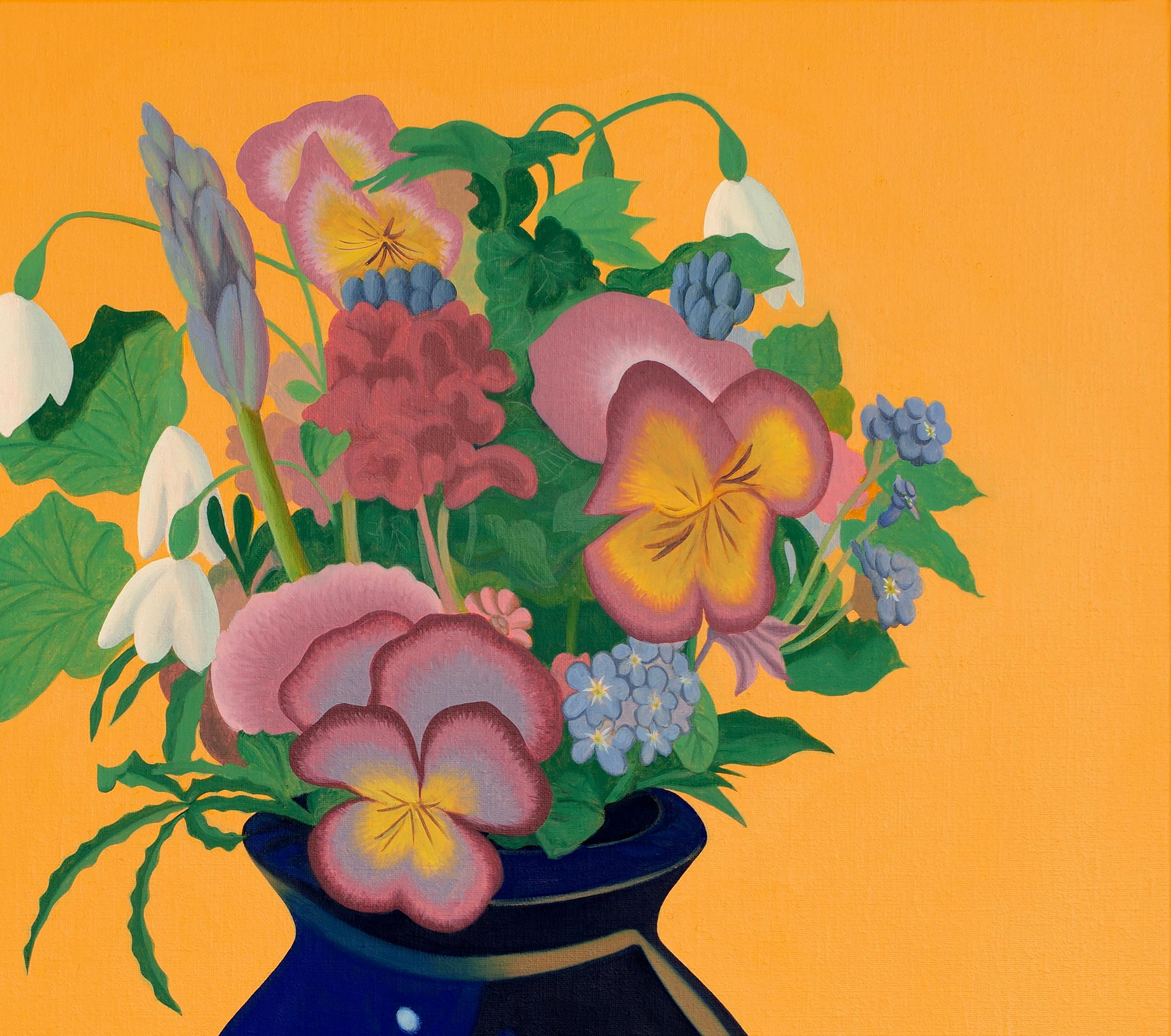 Flores I - pintura figurativa - Animal Painting Naranja de Jeroen Allart