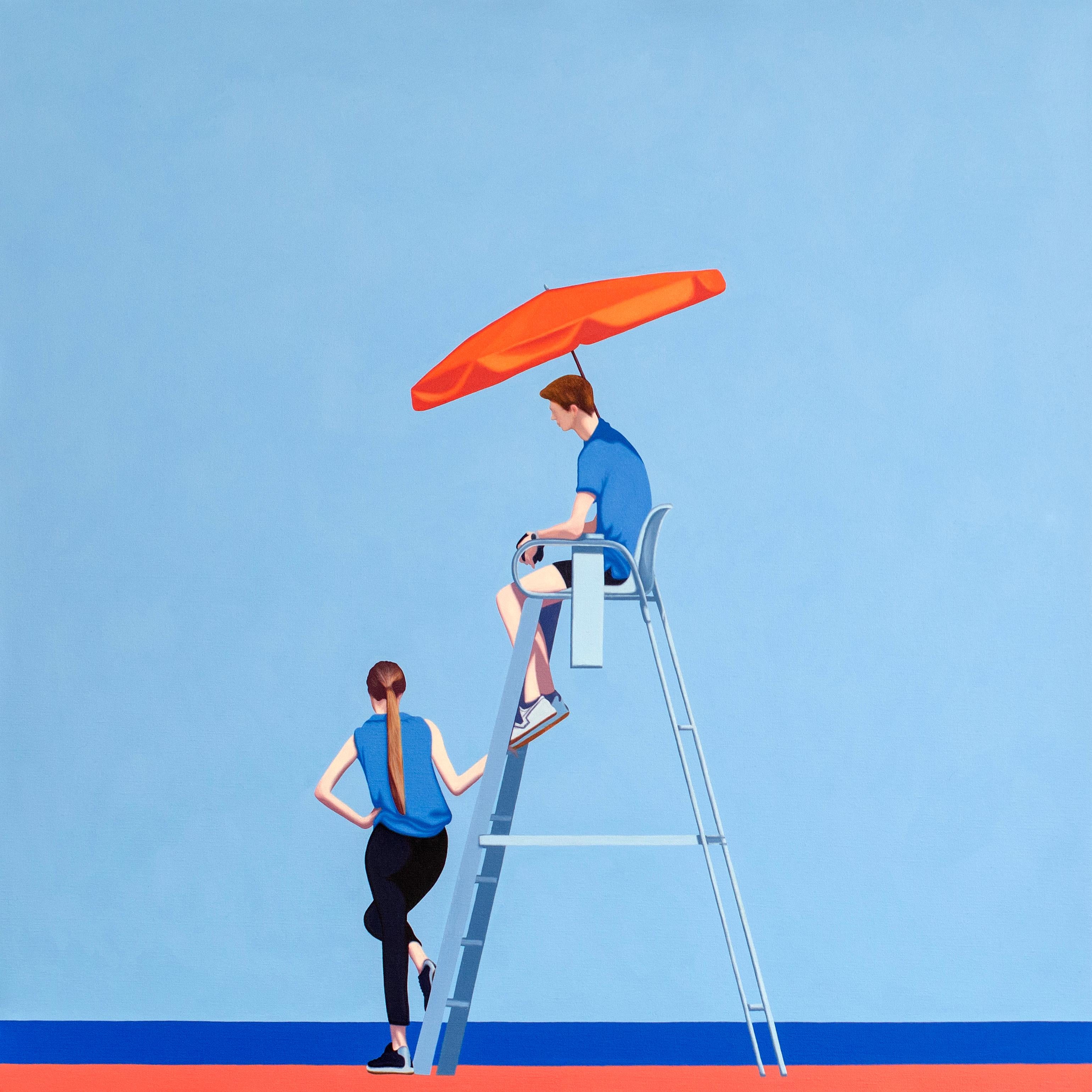 Jeroen Allart Landscape Painting - Lifeguard - landscape painting