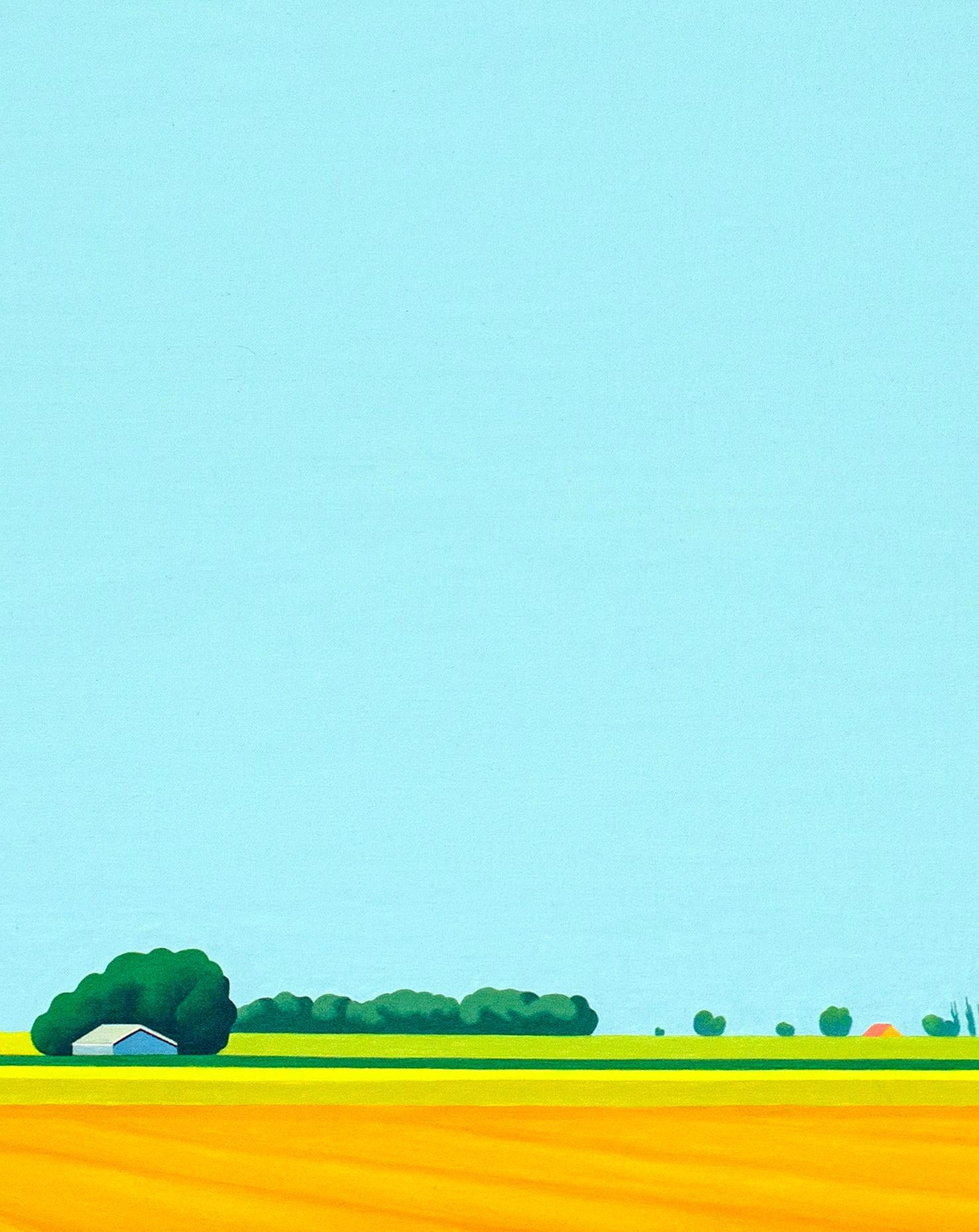 Paisaje neerlandés I - pintura de paisaje en venta 6