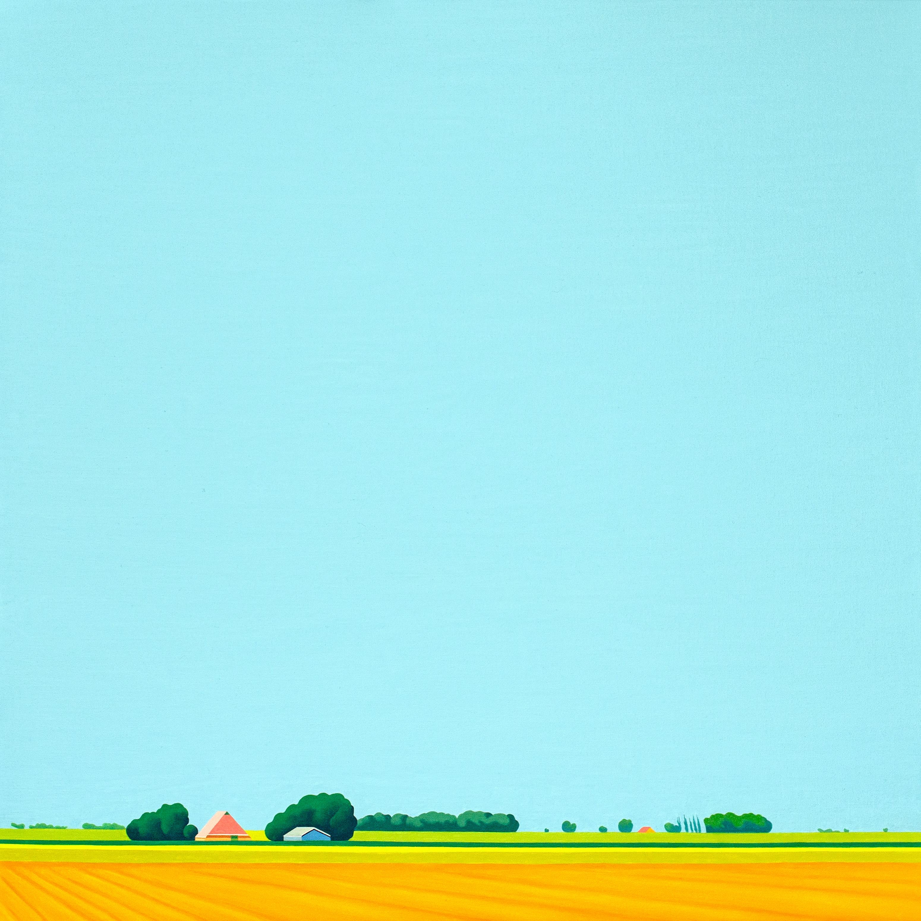 Paisaje neerlandés I - pintura de paisaje en venta 4