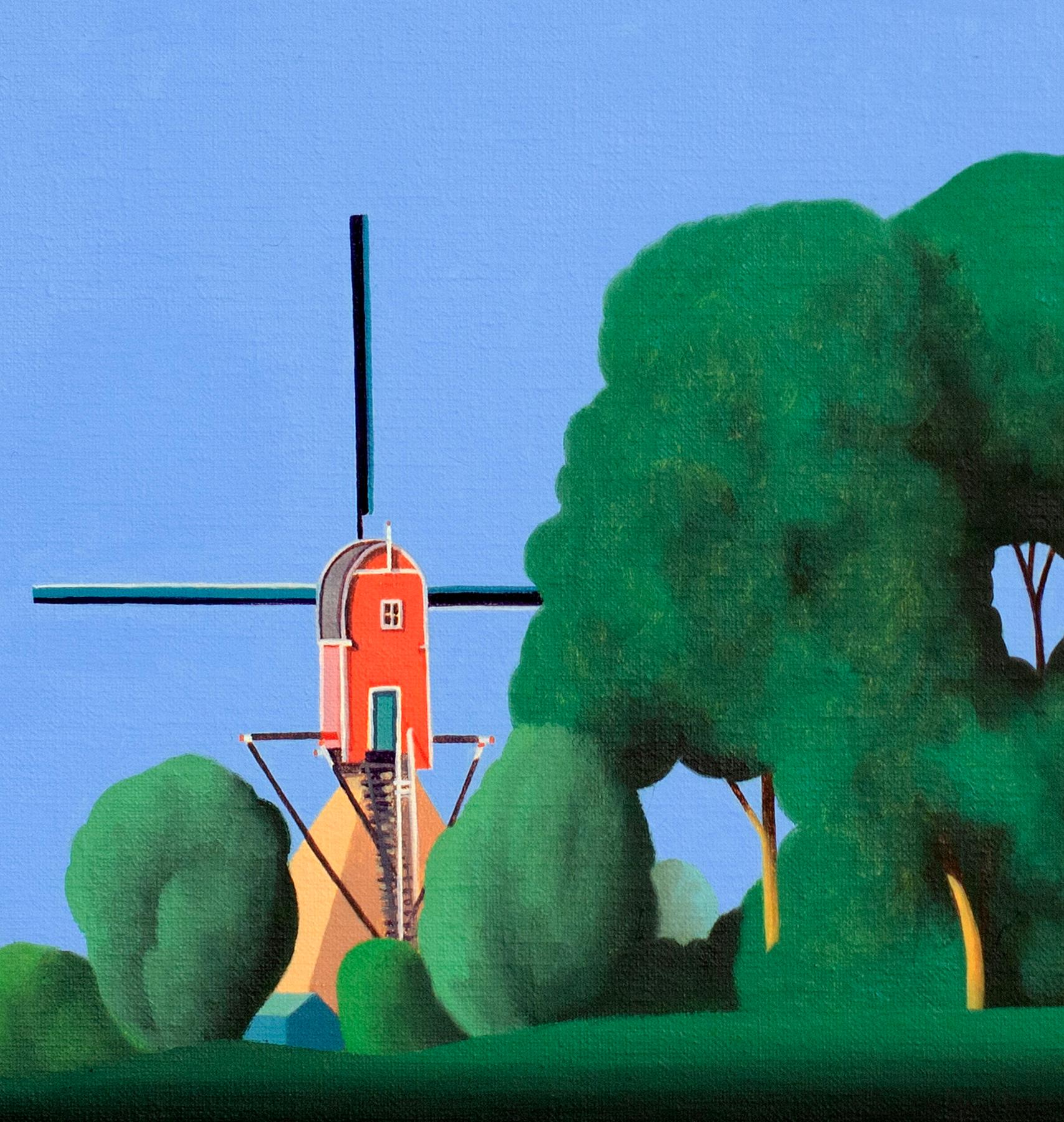 Olanda Settentrionale 2023 - pittura di paesaggio - Landscape Painting Blu di Jeroen Allart