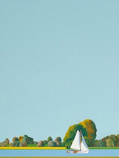 On the lake - landscape painting