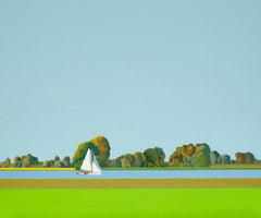 On the lake - landscape painting