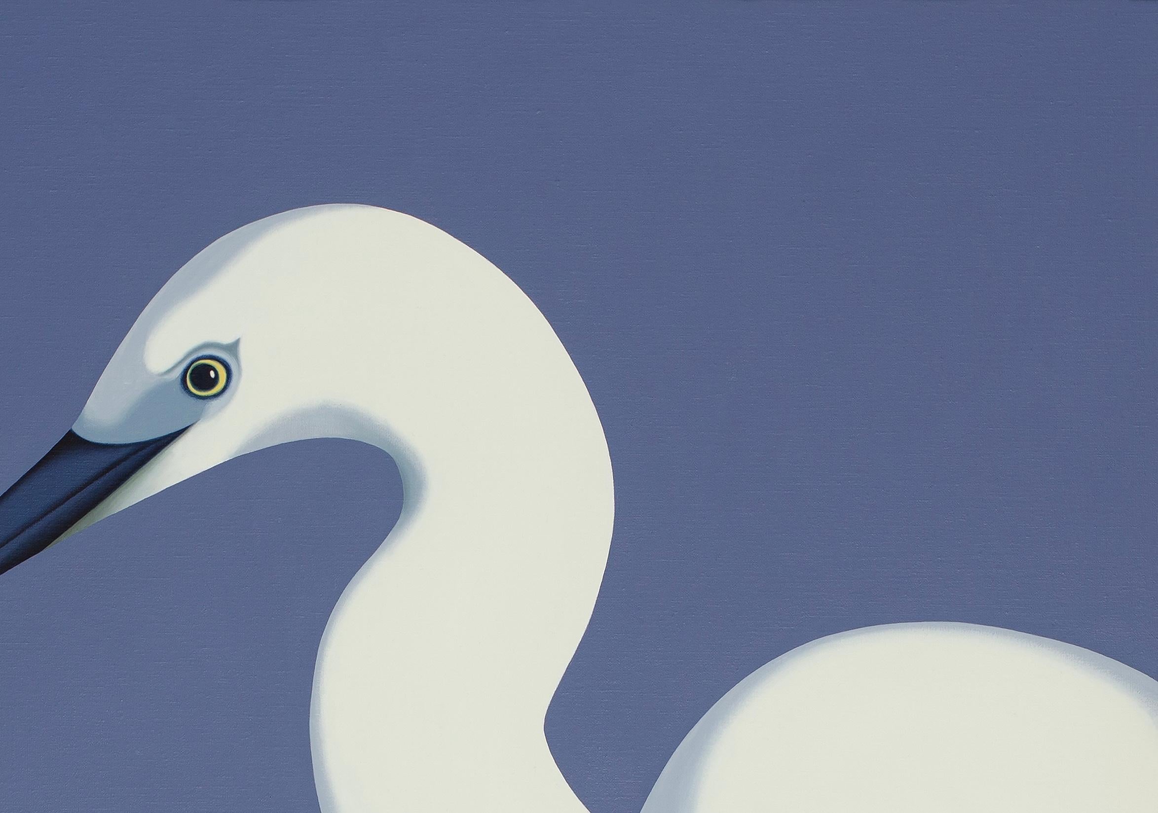 A. Silver Reiger - pittura di paesaggi, pittura di animali - Painting Contemporaneo di Jeroen Allart